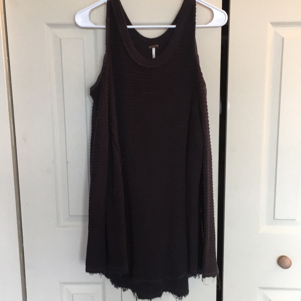 free People cold shoulder navy sweater